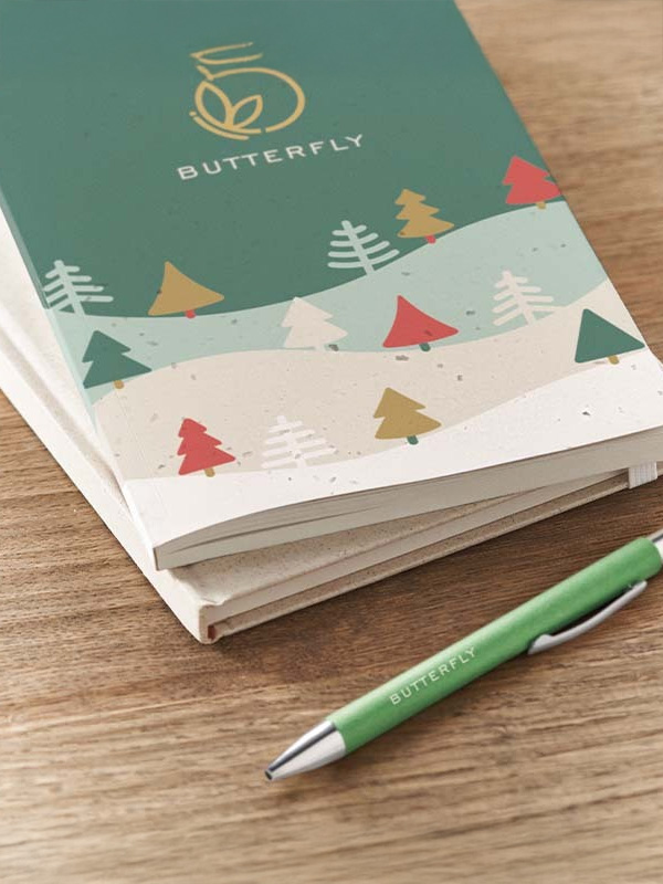 individuell gestaltbares Notizbuch Merchandise Mitarbeitergeschenke