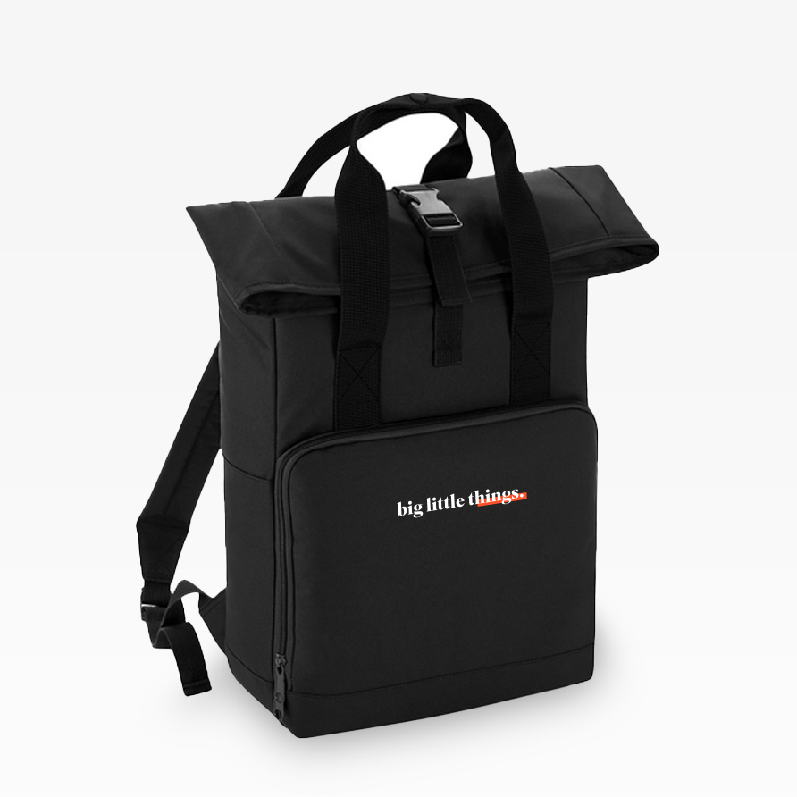 Rucksack Roll Top mit Griffen, personalisierte Merchandise Mitarbeitergeschenke