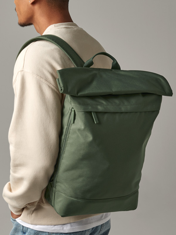Grüner Roll Top Rucksack, personalisierte Merchandise Mitarbeitergeschenke
