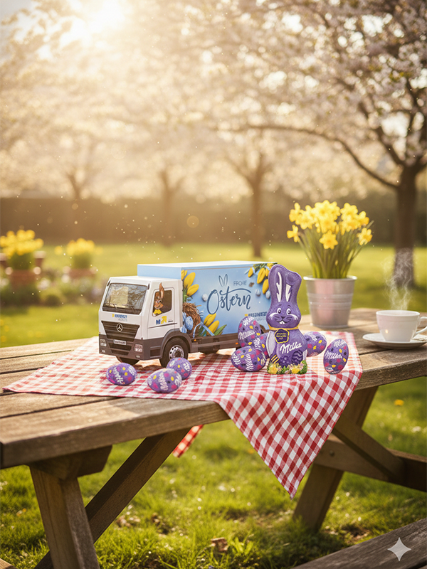 Milka-Lieferwagenkartonage-blau