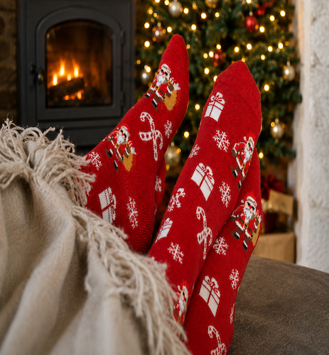Weihnachtssocken On Feet
